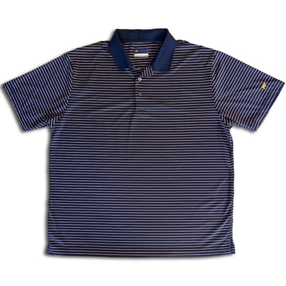 Jack Nicklaus Navy and White/Pink Pinstripes Golf Polo XXL Staydri - Picture 4 of 10
